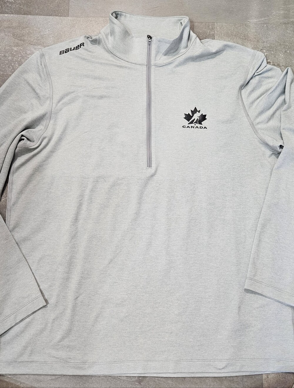 NWOT Lululemon Soft Jersey Half Zip Long Sleeve Pullover. Bauer, Hockey. Grey XL